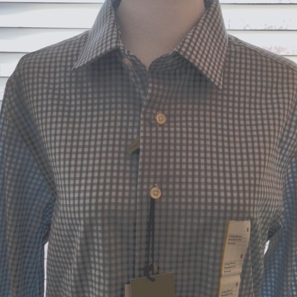 Goodfellow Women's Long Sleeve Plaid Blue & Black Dress Shirt. Size S NWT - Picture 1 of 8
